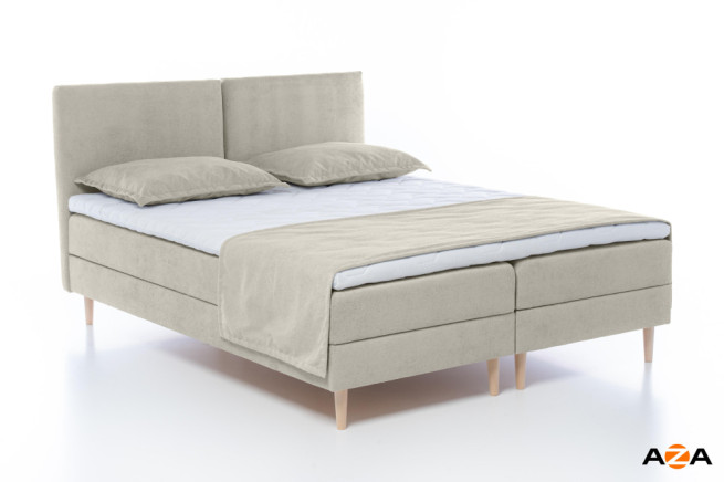 Boxspring postel Tandora 160x200 krémová s úložným prostorem