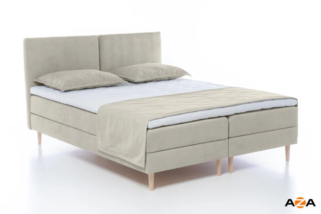 Boxspring postel Tandora 160x200 krémová s úložným prostorem