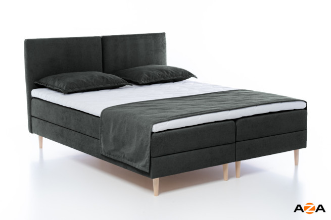 Boxspring postel Tandora 160x200 tmavě šedá s úložným prostorem