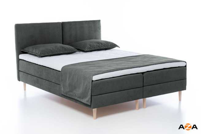 Boxspring postel Tandora 160x200 šedá s úložným prostorem