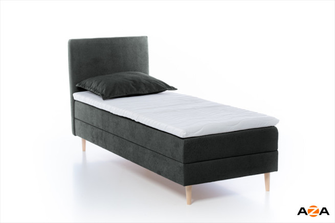 Boxspring postel Tandora 80x200 tmavě šedá s úložným prostorem
