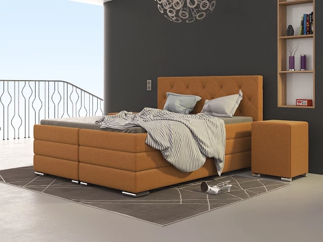 Postel boxspring Texas 210x220 s úložným prostorem - výběr barev