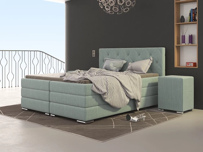 Postel boxspring Texas 220x220 s úložným prostorem - výběr barev