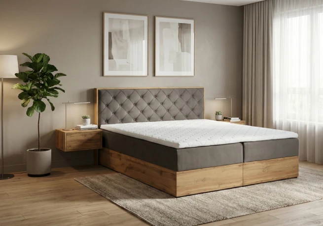 Postel boxspring Vegas 210x200 cm s úložným prostorem