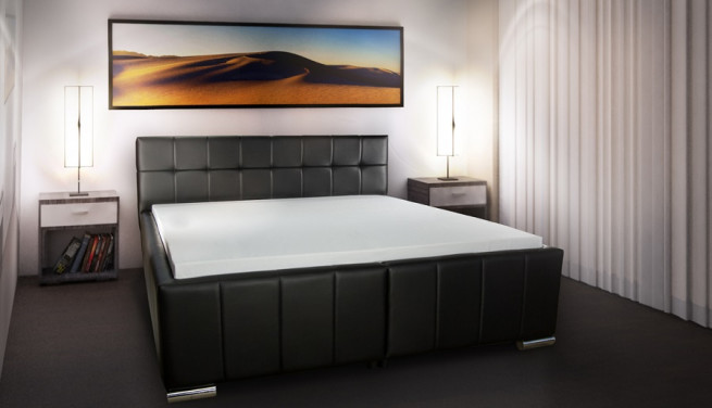 Černá čalouněná postel 120x220 Vanesa vysoká 62 cm