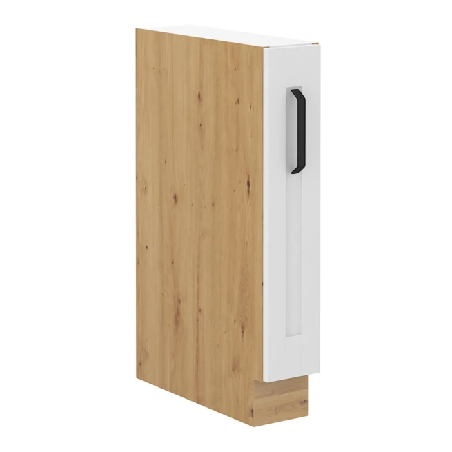 Spodní skříňka s výsuvným košem, bílá / dub artisan, LULA D15 CARGO