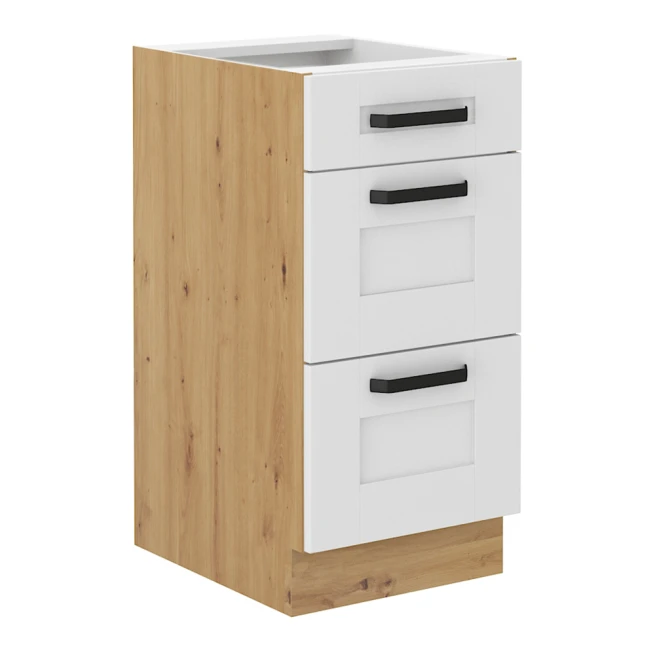Spodní skříňka, bílá / dub artisan, LULA 40 D 3S BB