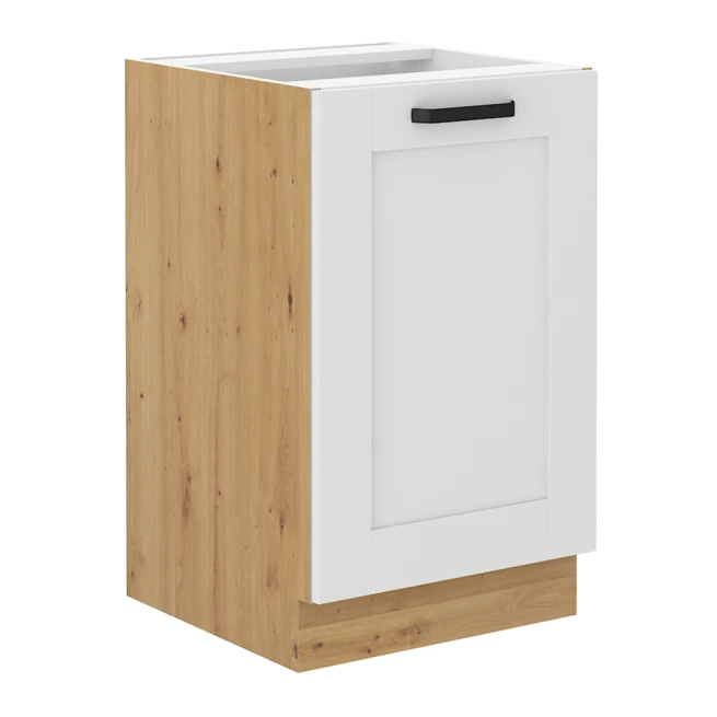 Dřezová skříňka, bílá / dub artisan, LULA 50 ZL 1F BB