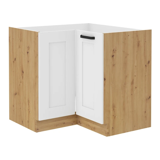 Rohová spodní skříňka, bílá / dub artisan, LULA 89x89 ND 1F…