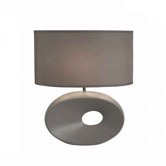 Keramická stolní lampa, sivá, QENNY TYP 11