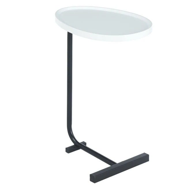 Příruční stolek, bílá/černá, ABERY