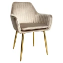 Jídelní křeslo, šedohnědá taupe Velvet látka/gold&hellip;