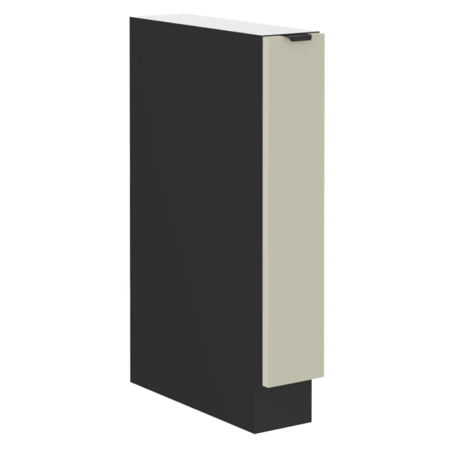 Spodní skříňka s výsuvným košem, cashmere / černá, ARAKA 15 D CARGO BB