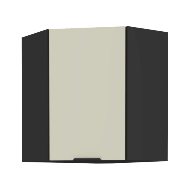 Horní rohová skříňka, cashmere / černá, ARAKA 60x60 GN-72 1F