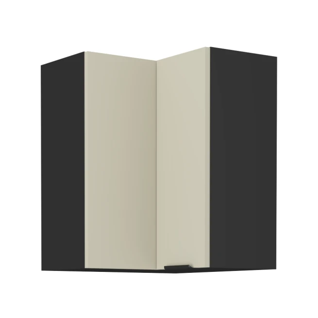 Horní rohová skříňka, cashmere / černá, ARAKA 60x60 GN-72 2F