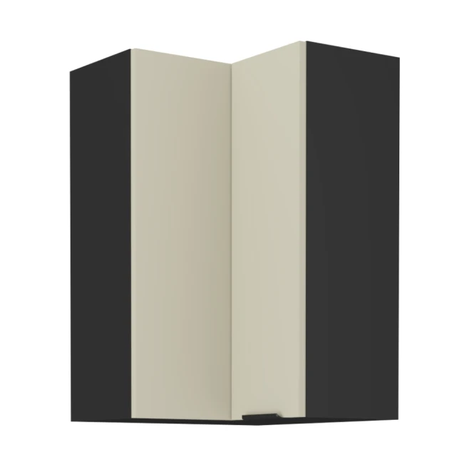 Horní rohová skříňka, cashmere / černá, ARAKA 60x60 GN-90 2F