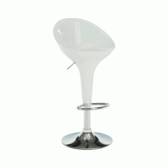 Barová židle, bílá / chrom, ALBA NOVA