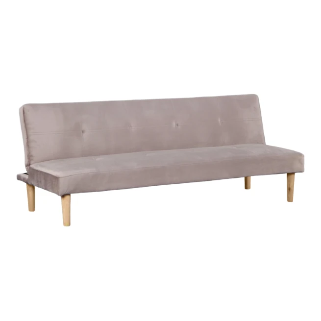 Pohovka rozkládací, hnědošedá Taupe Velvet látka/dub, ALIDA