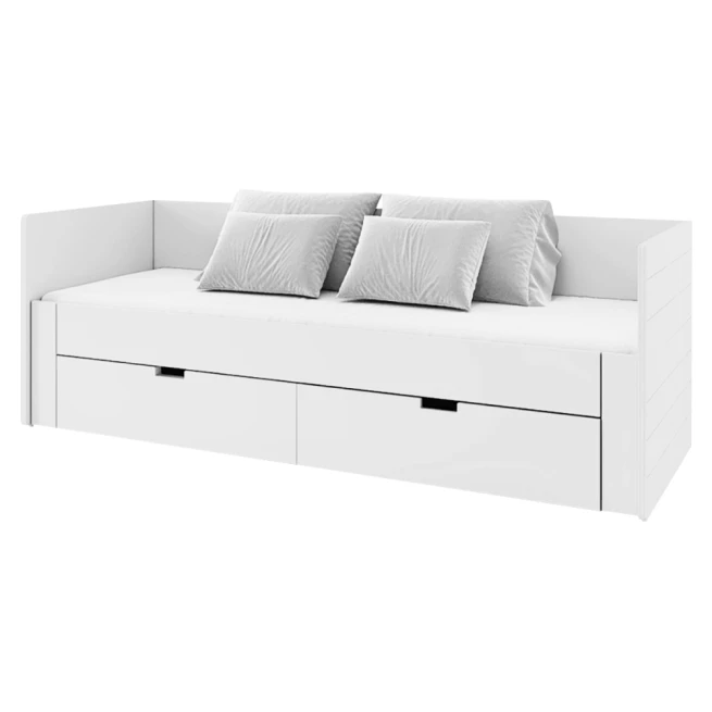 Rozkládací postel, bílá, 90/180x200, ANTONY