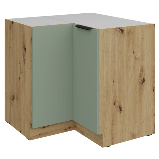 Spodní rohová skříňka, aquamarine/dub artisan, ARSANY 90x90…