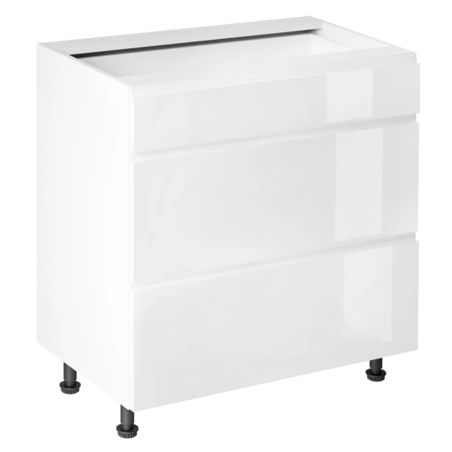 Spodní skříňka, bílá/bílá extra vysoký lesk HG, AURORA D80S3
