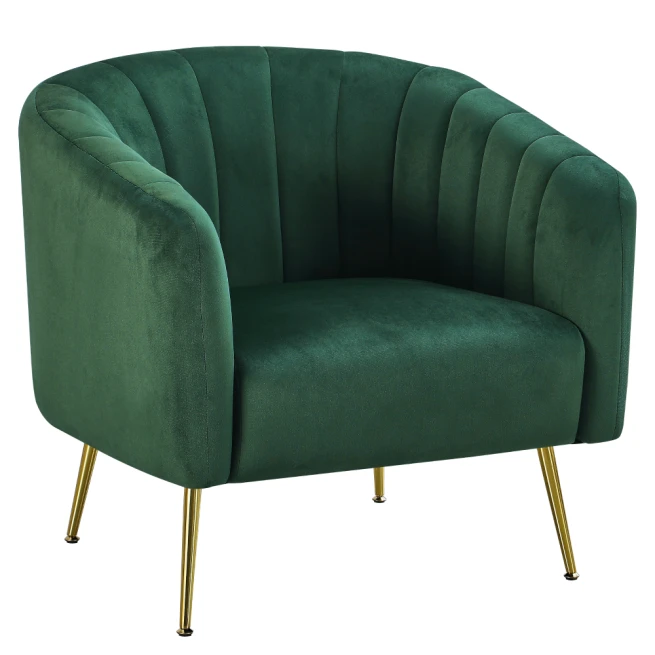 Designové křeslo, tmavě zelená Velvet látka/gold&hellip;