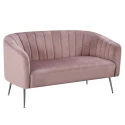 Designový 2-sed, růžová Velvet látka/chrom-stříbrný, BAGY
