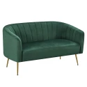 Designový 2-sed, tmavě zelená Velvet látka/gold…