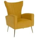 Relaxační křeslo, žlutá Velvet látka, BARET