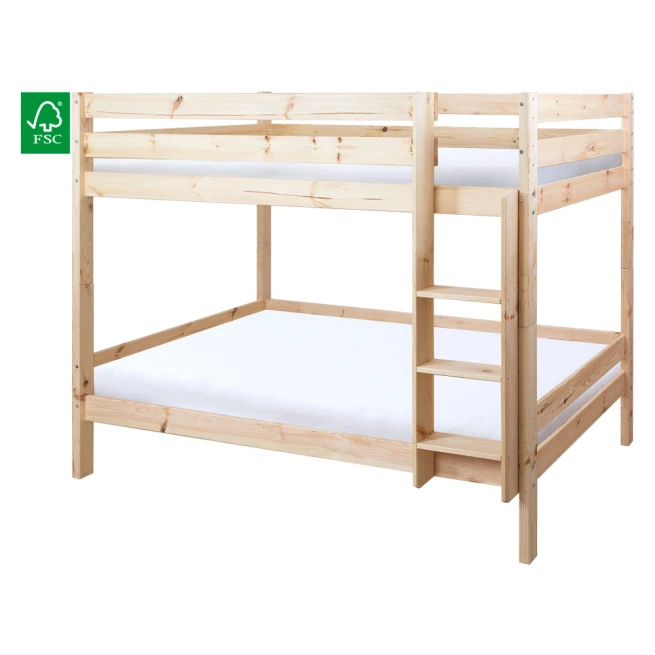 Patrová postel se zábranou, 90x200, smrk, BENY