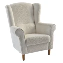 Křeslo ušák, smetanová látka Coral, CHARLOT