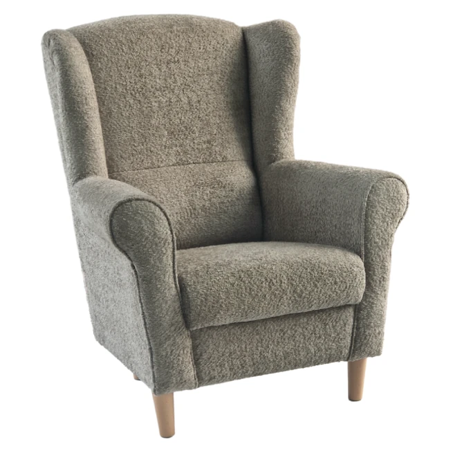 Křeslo ušák, šedobéžová Taupe látka Coral, CHARLOT