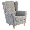 Křeslo ušák, šedá látka Coral, CHARLOT