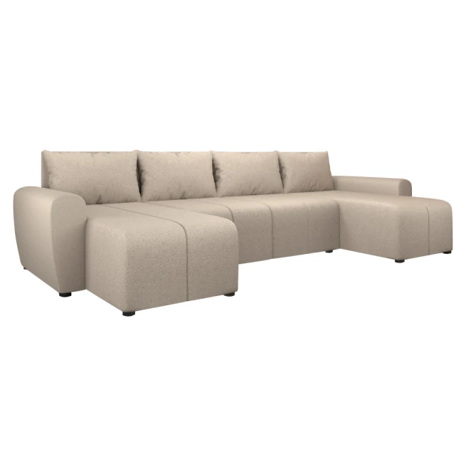 Univerzální sedací souprava, béžová, DELIN U UNI