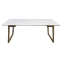 Konferenční stolek, bílý mramor/buk, DEMIAN