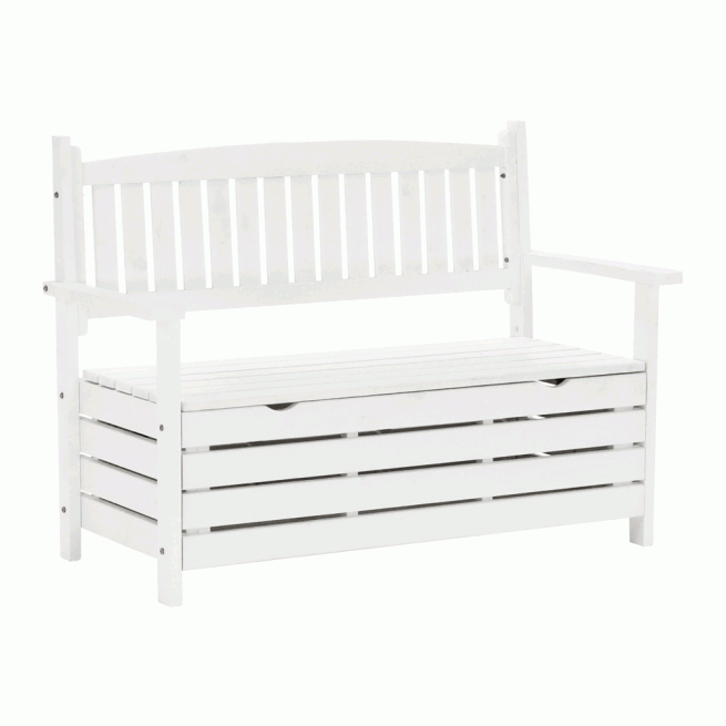 Zahradní lavička, bílá, 123,5 cm, DILKA
