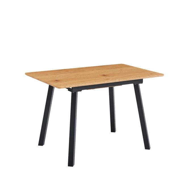 Jídelní rozkládací stůl, 120-160x80 cm, dub/černá, DIRAN