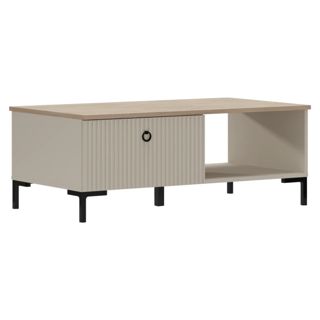 Konferenční stolek, šedohnědá Taupe/dub silverjack, DOMCA 1S