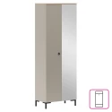 Skříň se zrcadlem, šedohnědá Taupe/dub silverjack, DOMCA 2D