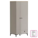 Skříň, šedohnědá Taupe/dub silverjack, DOMCA 2D1S