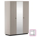 Skříň se zrcadlem, šedohnědá Taupe/dub silverjack, DOMCA 3D