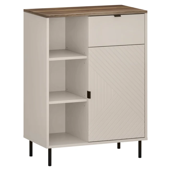 Nízký regál, kašmír / dub castello, EYCO 1D1S