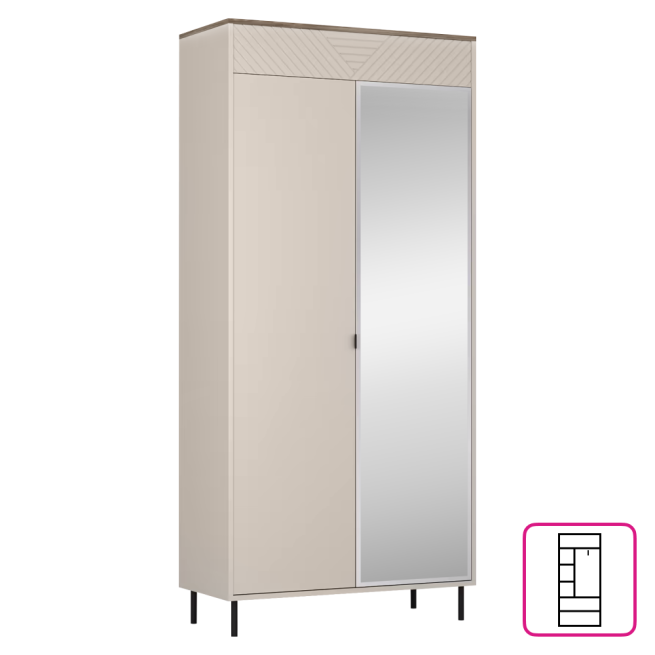 Skříň, kašmír / dub castello, EYCO 2D/40