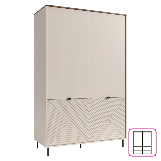 Skříň, kašmír / dub castello, EYCO 4D