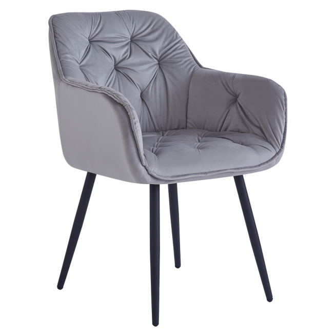 Designové křeslo, světlešedá Velvet látka, FEDRIS NEW