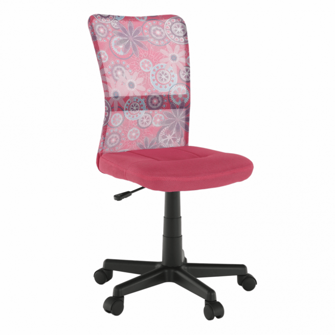 Otočná židle, růžová/vzor/černá, GOFY