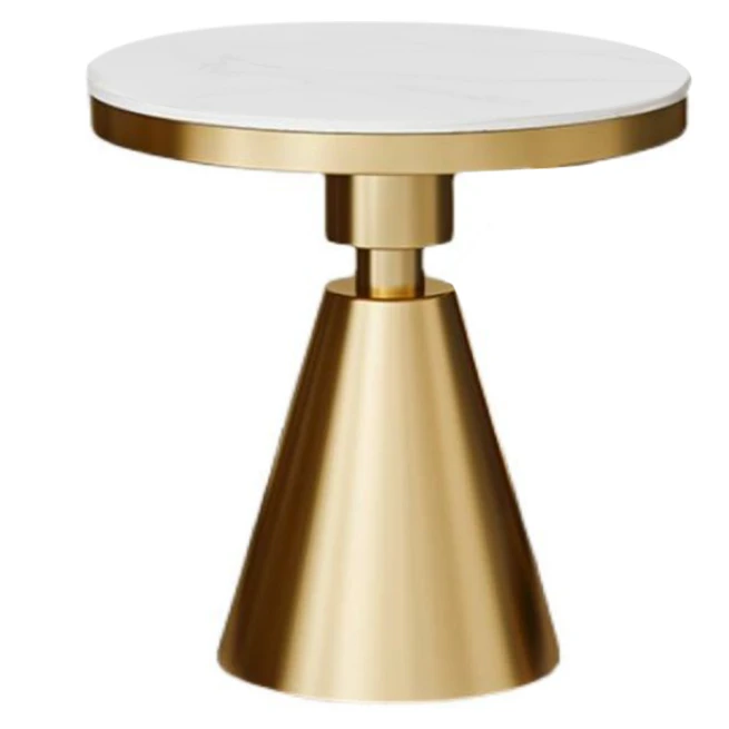 Jídelní stůl, zlatá/bílý mramor, GREIS TYP 1