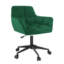 Kancelářské křeslo, smaragdová sametová látka/černá, HAGRID…