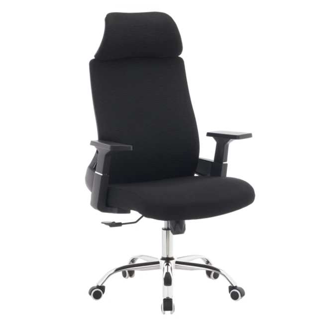 Kancelářské křeslo, černá/chrom, HOLGER