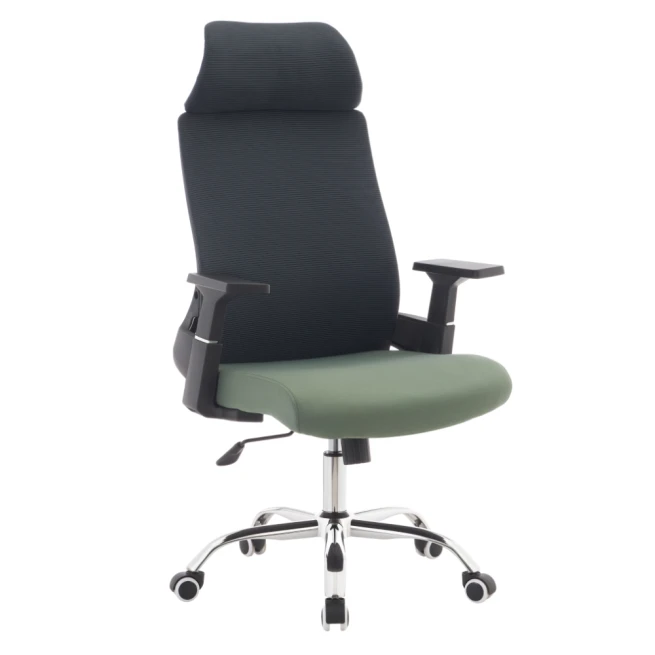 Kancelářské křeslo, tmavě šedá/zelená/chrom, HOLGER